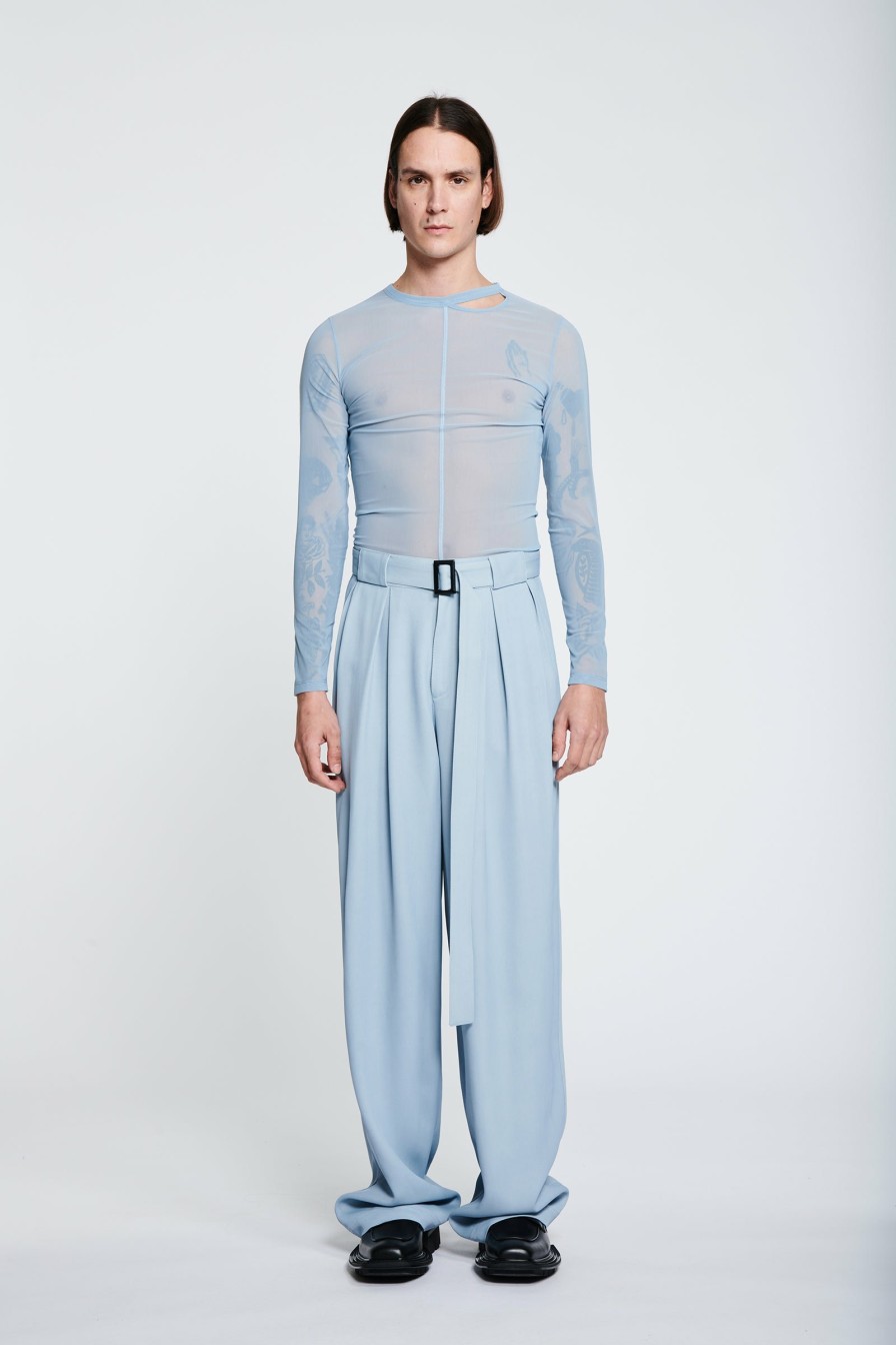 READY TO WEAR Louis Gabriel Nouchi | Wide Pants With Double Pleats And Belt In Viscose