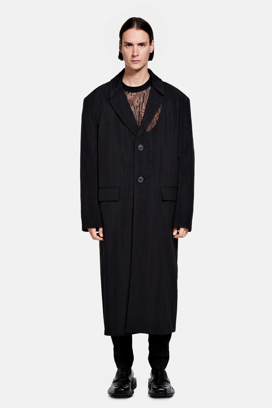 READY TO WEAR Louis Gabriel Nouchi | Straight Coat With Double Collar And Asymmetrical Opening