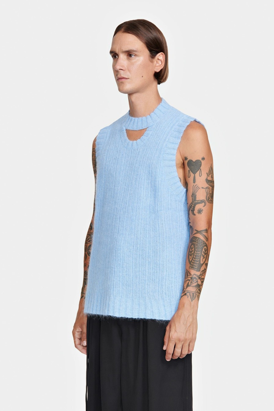 READY TO WEAR Louis Gabriel Nouchi | Sleeveless Pullover With Asymmetrical Opening In Mohair