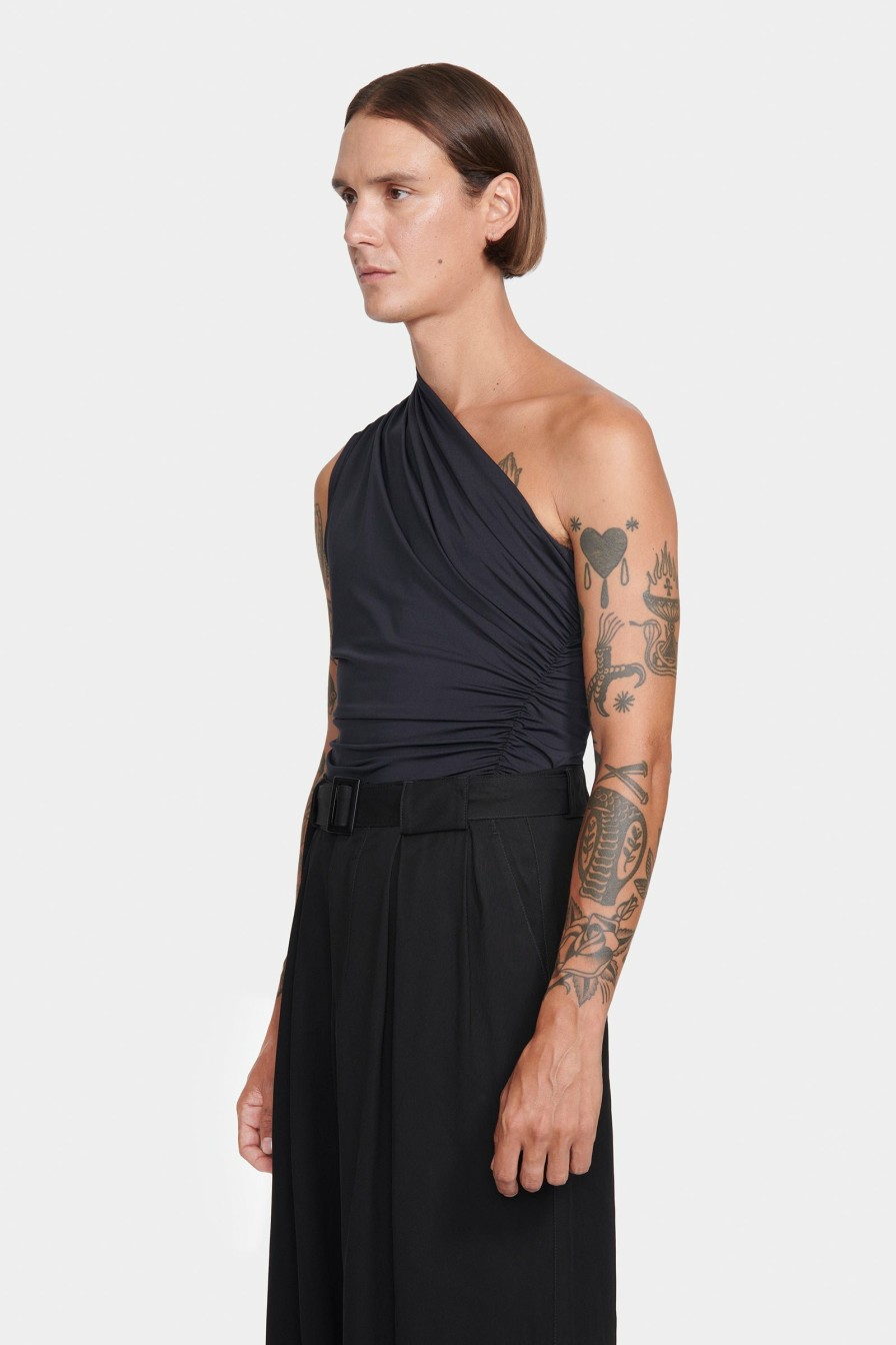 READY TO WEAR Louis Gabriel Nouchi | Asymmetrical Pleated Top In Recycled Jersey