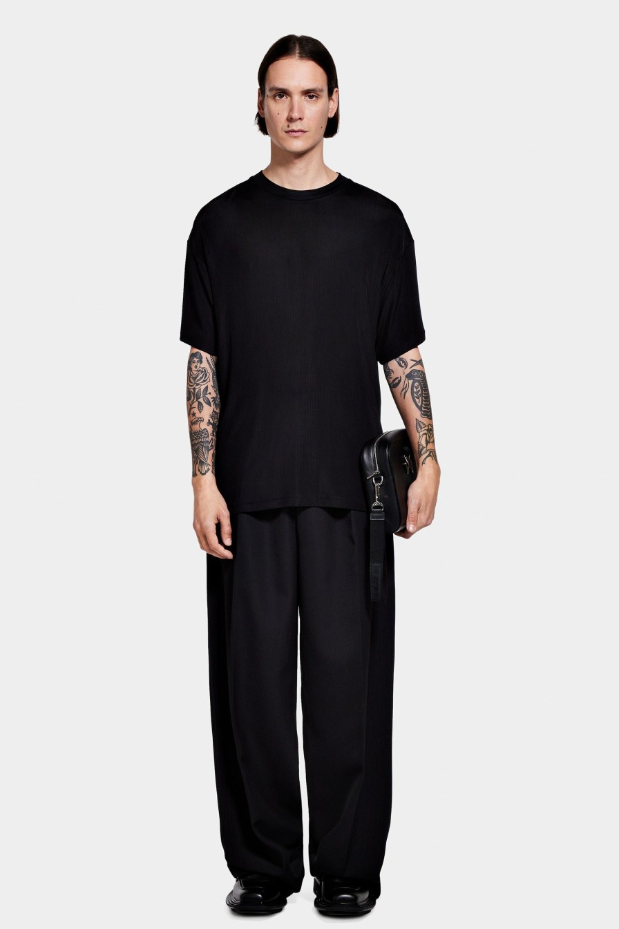 READY TO WEAR Louis Gabriel Nouchi | Flowing T-Shirt In Ribbed Viscose