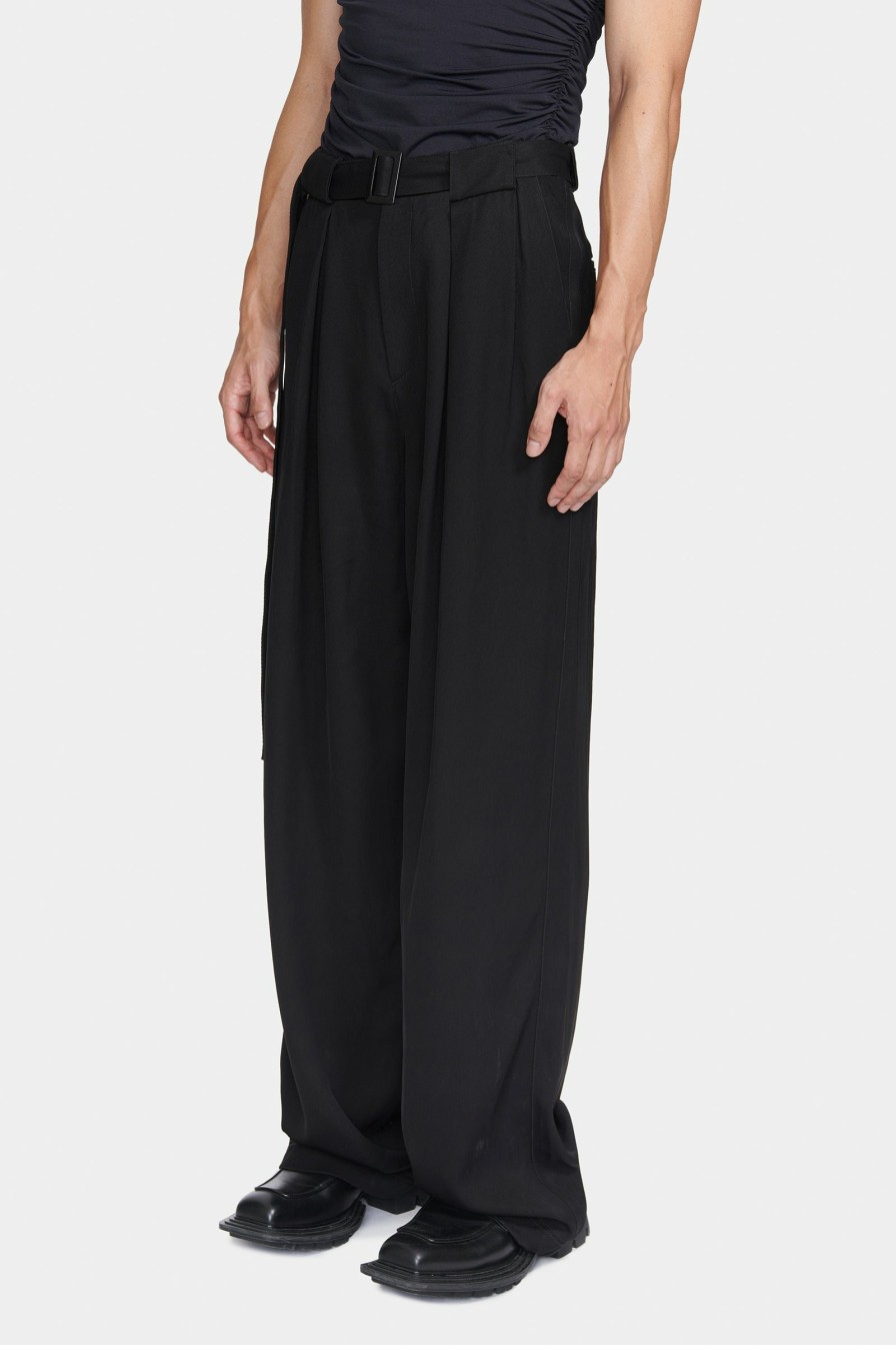 READY TO WEAR Louis Gabriel Nouchi | Wide Pants With Double Pleats And Belt In Viscose