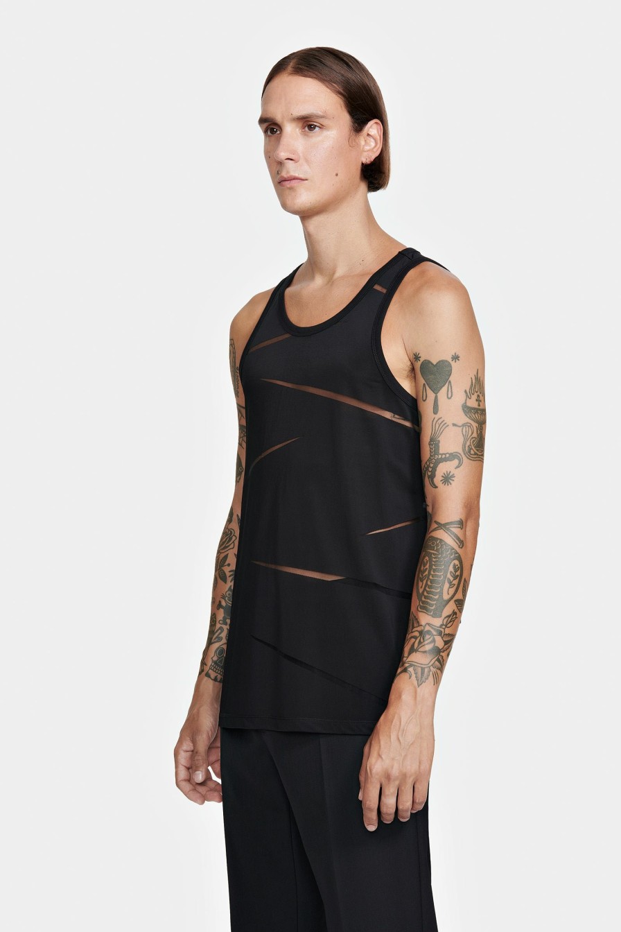 READY TO WEAR Louis Gabriel Nouchi | Tank Top In Slash Devoured Jersey