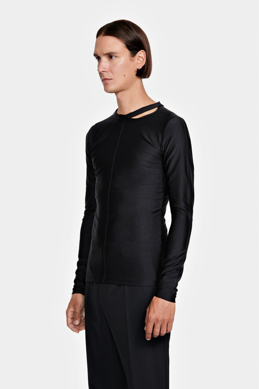 READY TO WEAR Louis Gabriel Nouchi | Long Sleeve T-Shirt With Asymetrical Opening