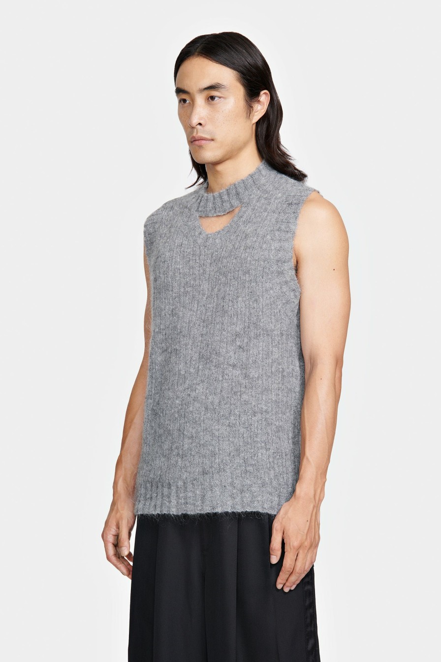 READY TO WEAR Louis Gabriel Nouchi | Sleeveless Pullover With Asymmetrical Opening In Mohair