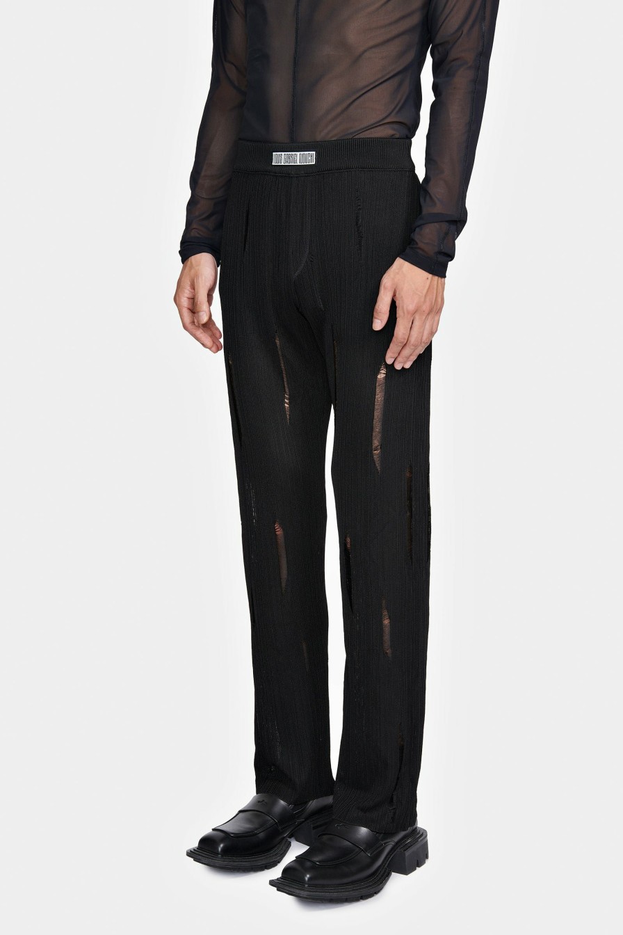 SIGNATURE PIECES|READY TO WEAR Louis Gabriel Nouchi | Flared Pants In Openwork Ribbed Knit