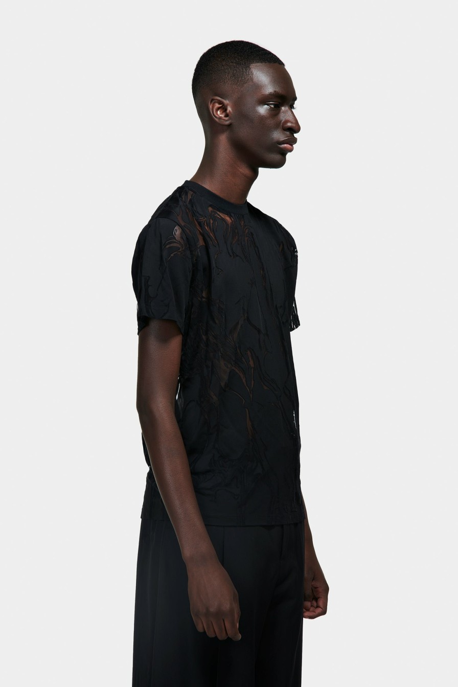 SIGNATURE PIECES|READY TO WEAR Louis Gabriel Nouchi | T-Shirt In Marbled Devoured Jersey