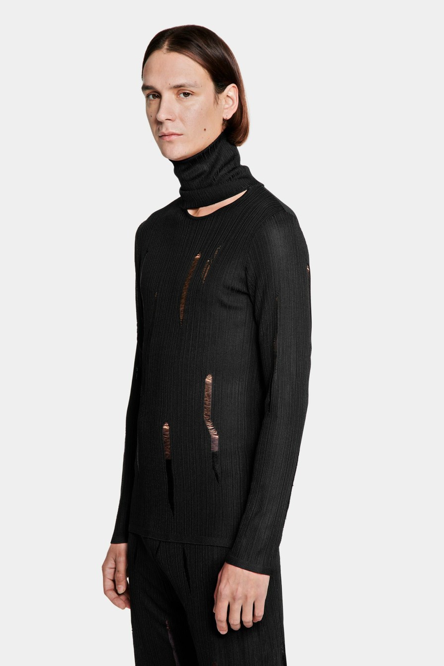 SIGNATURE PIECES|READY TO WEAR Louis Gabriel Nouchi | High-Neck Pullover In Openwork Ribbed Knit