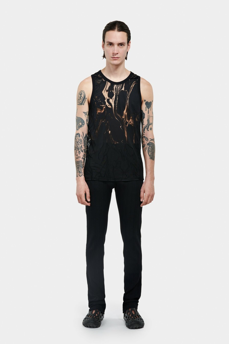 SIGNATURE PIECES|READY TO WEAR Louis Gabriel Nouchi | Tank Top In Marbled Devoured Jersey