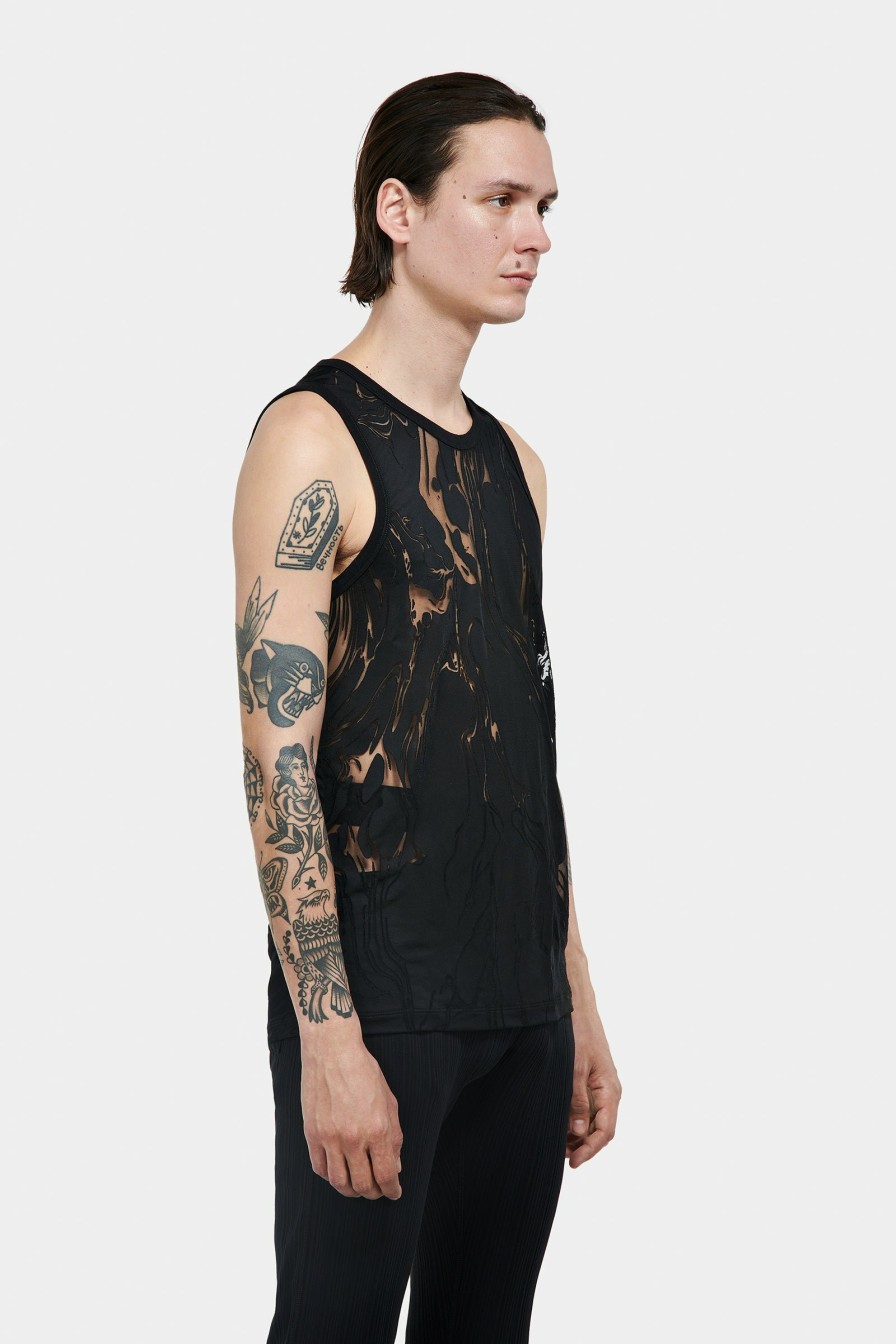 SIGNATURE PIECES|READY TO WEAR Louis Gabriel Nouchi | Tank Top In Marbled Devoured Jersey