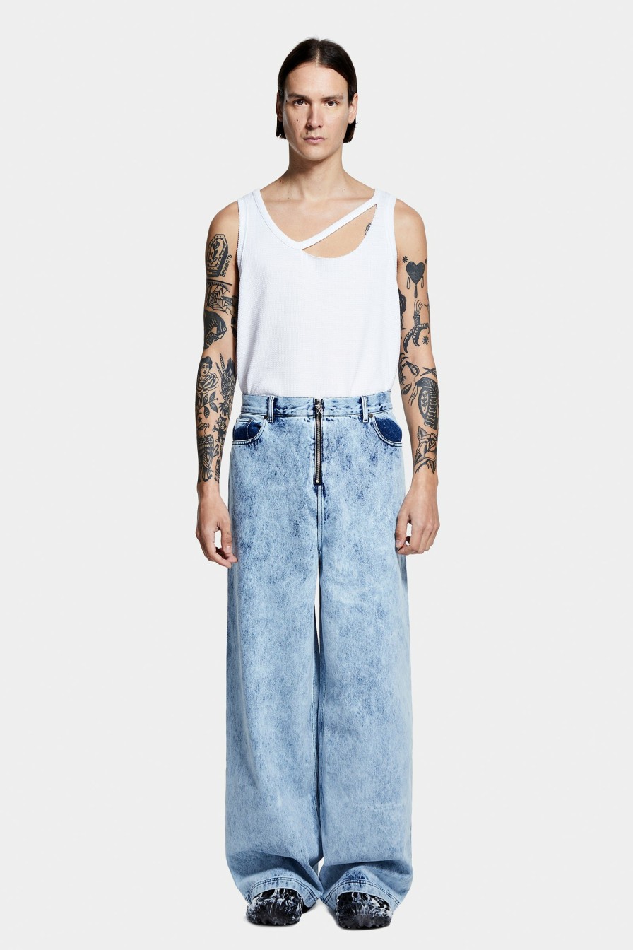 READY TO WEAR Louis Gabriel Nouchi | Washed Denim Zipped Pants