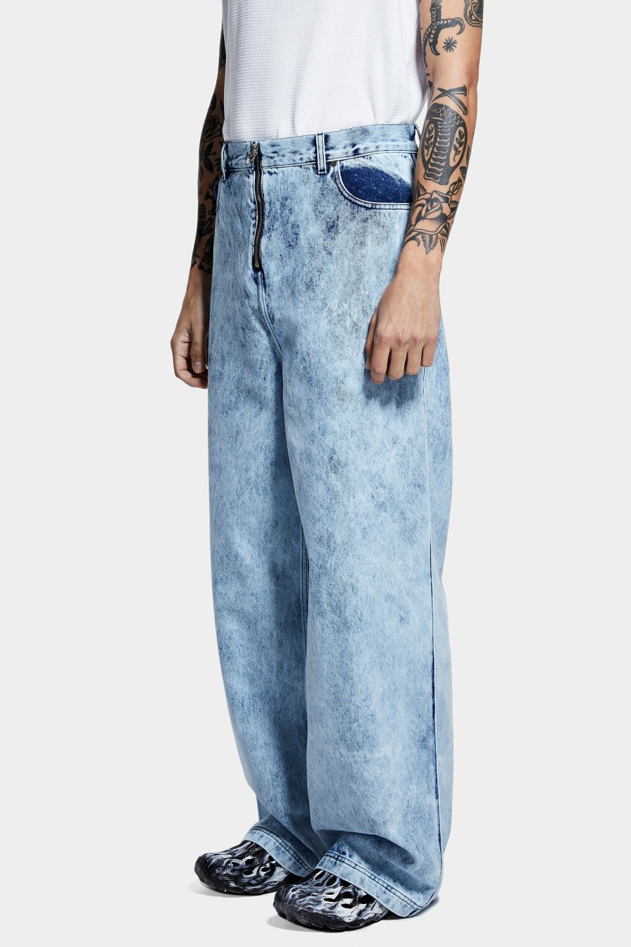 READY TO WEAR Louis Gabriel Nouchi | Washed Denim Zipped Pants