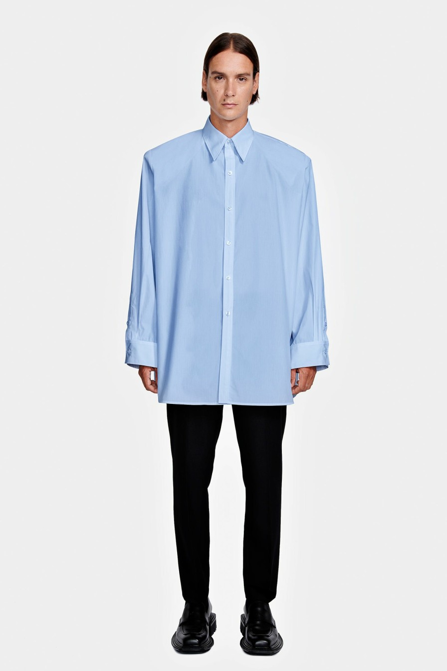 READY TO WEAR Louis Gabriel Nouchi | Long Shirt With Shoulder Pads In Cotton