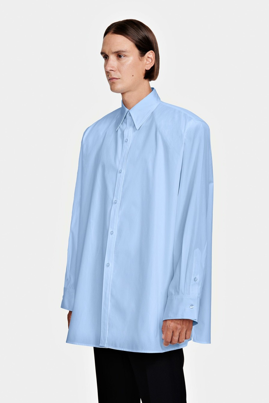 READY TO WEAR Louis Gabriel Nouchi | Long Shirt With Shoulder Pads In Cotton