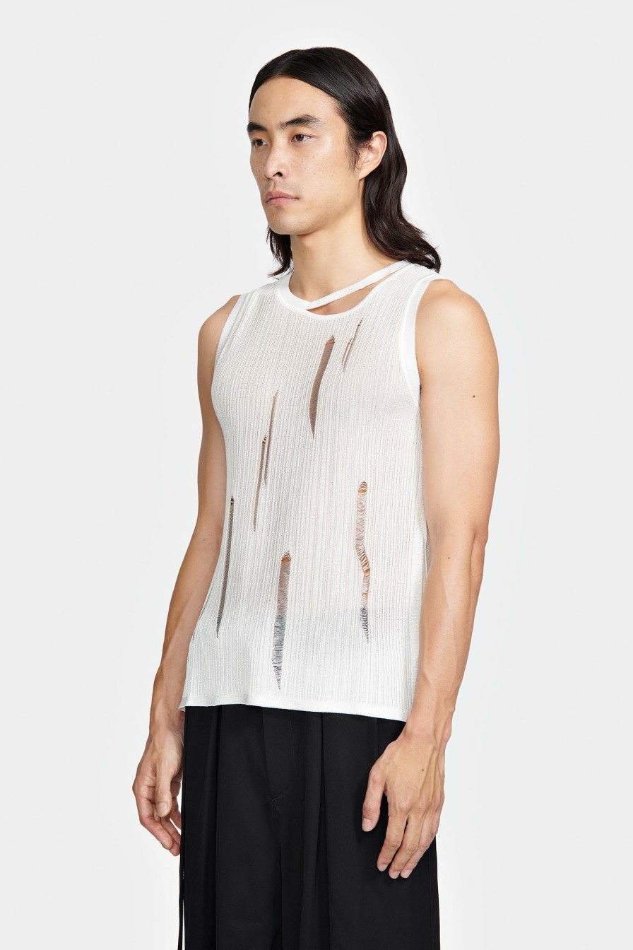 SIGNATURE PIECES|READY TO WEAR Louis Gabriel Nouchi | Tank Top In Openwork Ribbed Knit