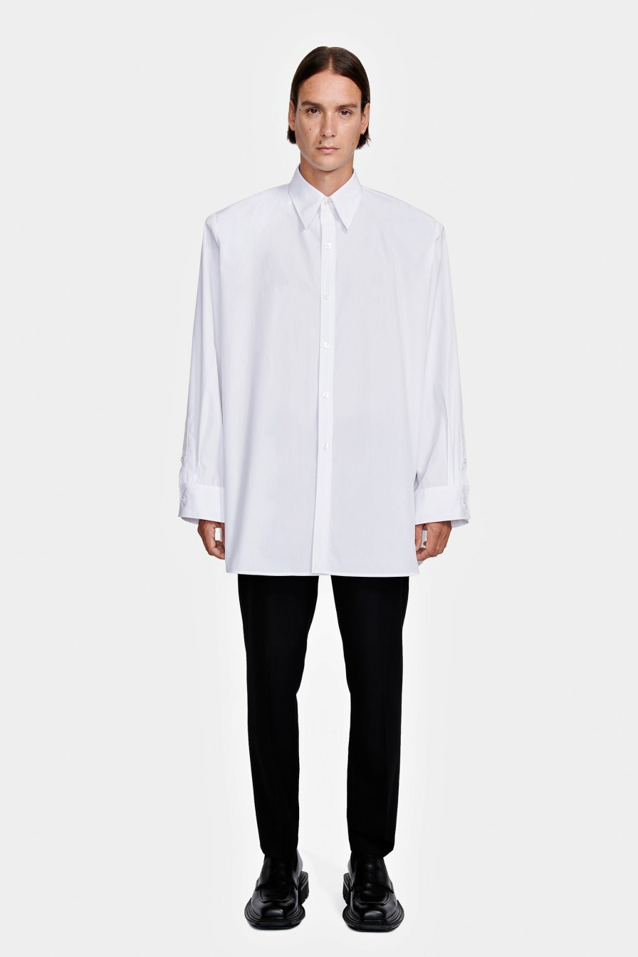 READY TO WEAR Louis Gabriel Nouchi | Long Shirt With Shoulder Pads In Cotton