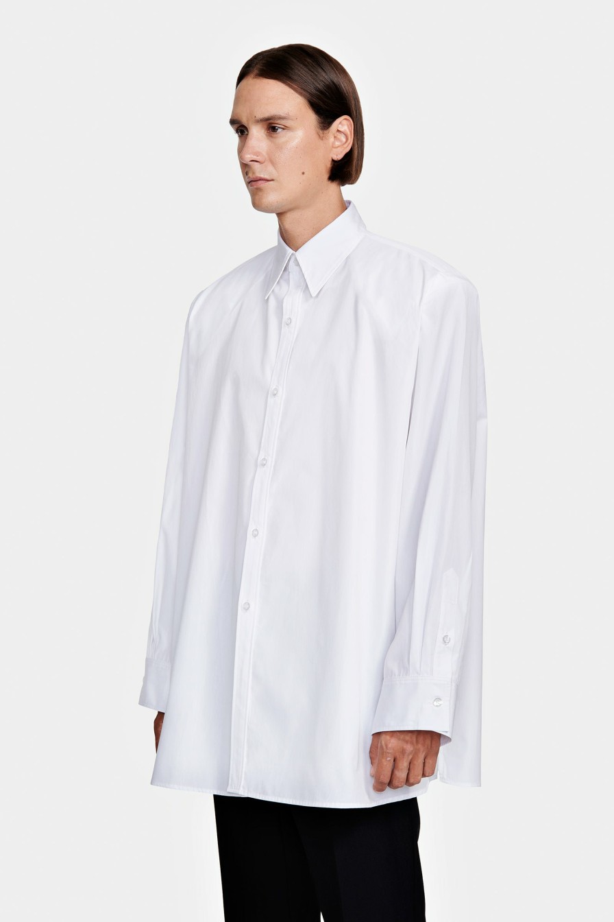 READY TO WEAR Louis Gabriel Nouchi | Long Shirt With Shoulder Pads In Cotton